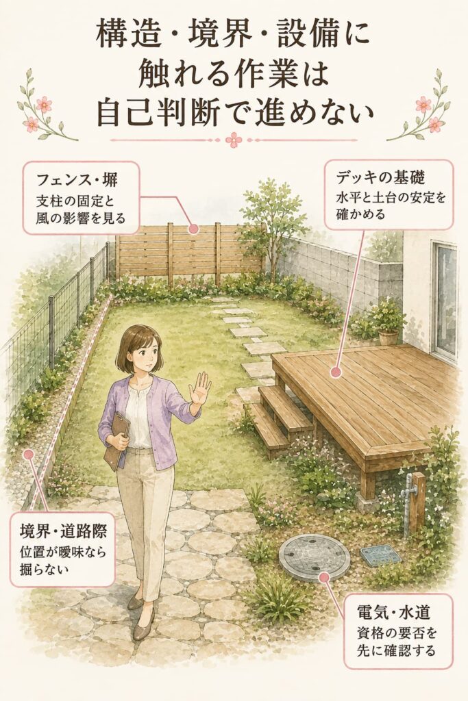 構造・境界・設備に触れる作業は自己判断で進めない