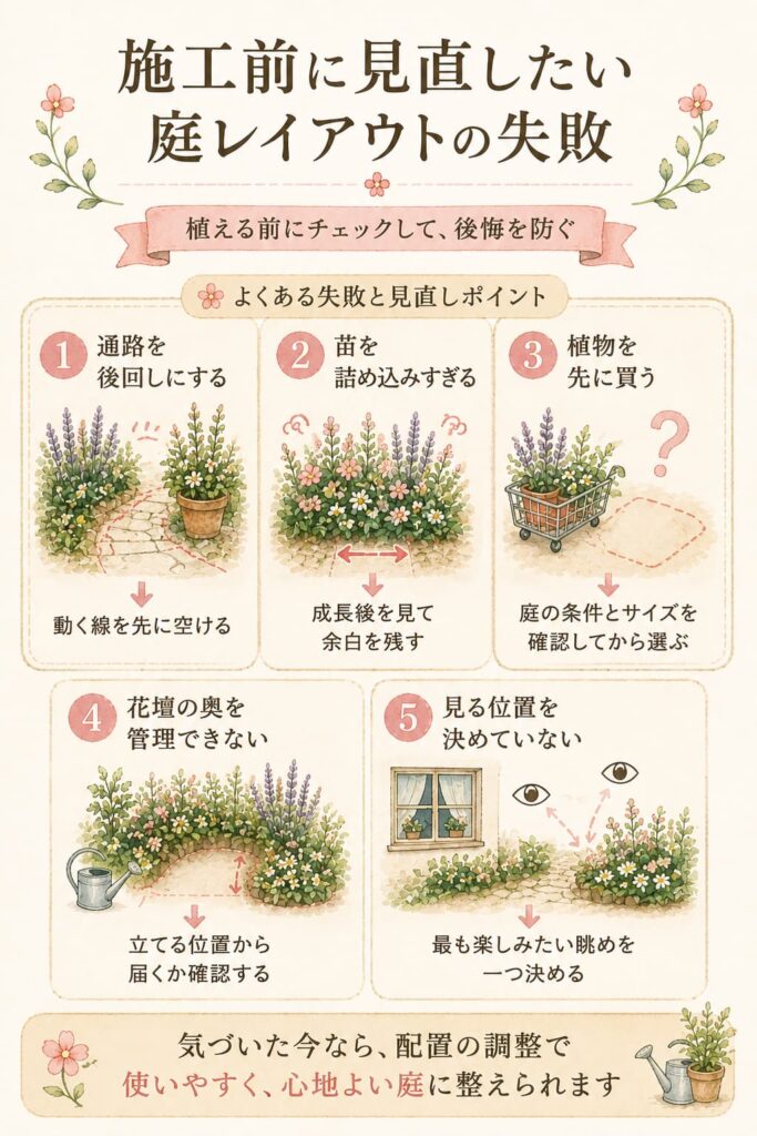 施工前に見直したい庭レイアウトの失敗