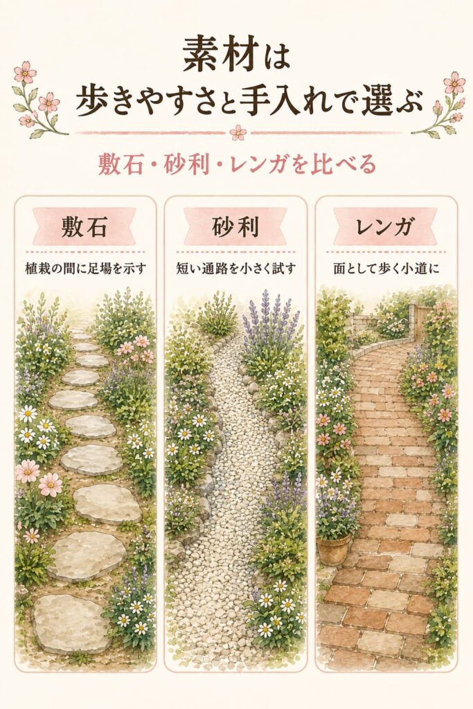 素材は歩きやすさと手入れで選ぶ