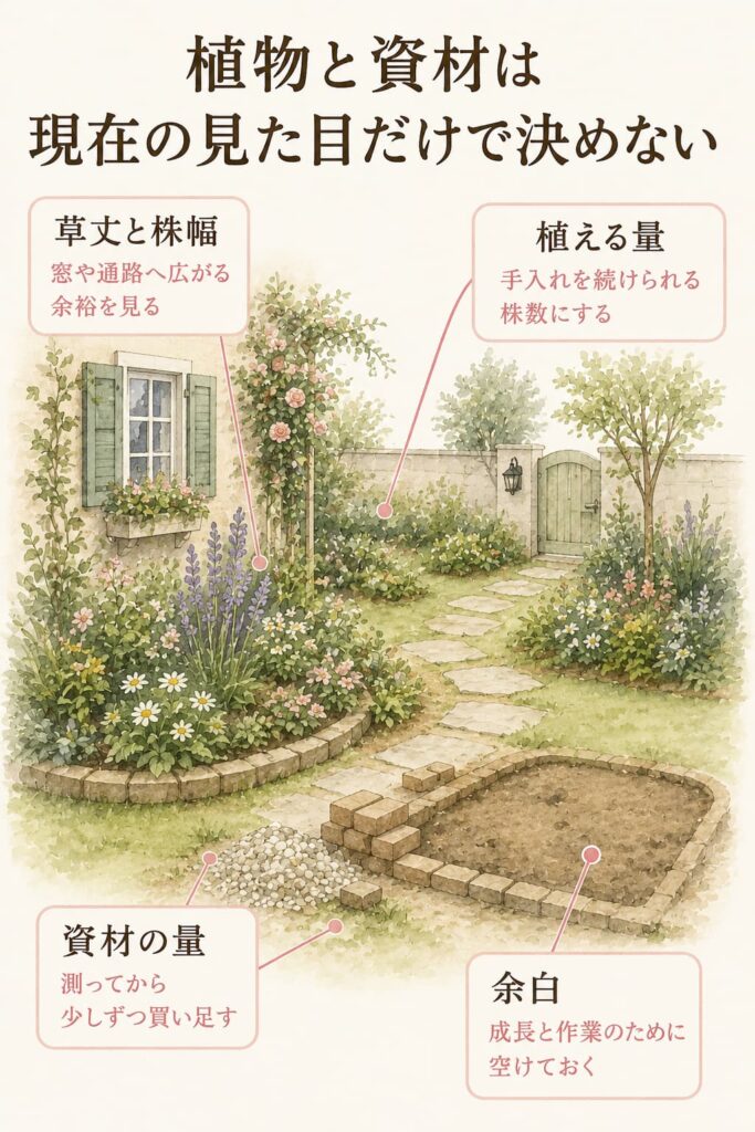 植物と資材は現在の見た目だけで決めない