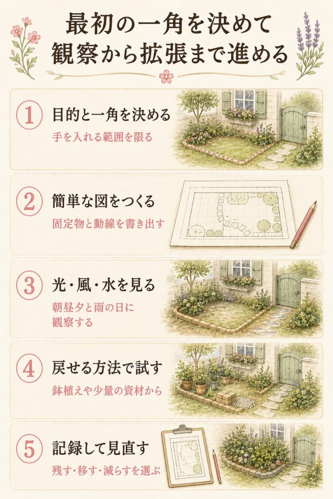 最初の一角を決めて観察から拡張まで進める