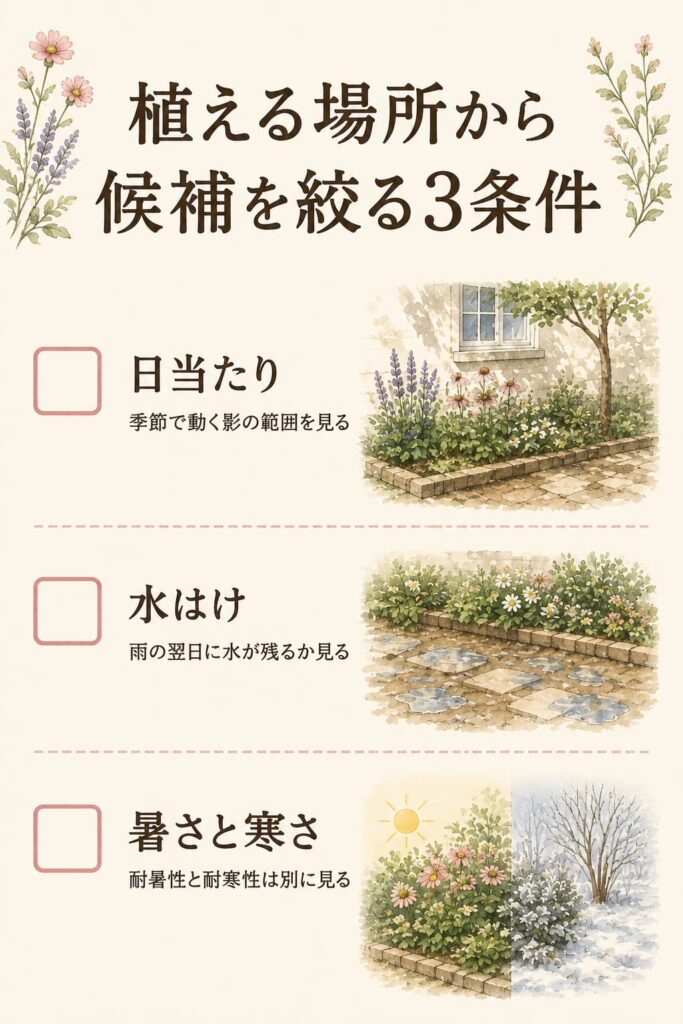 植える場所から候補を絞る3条件