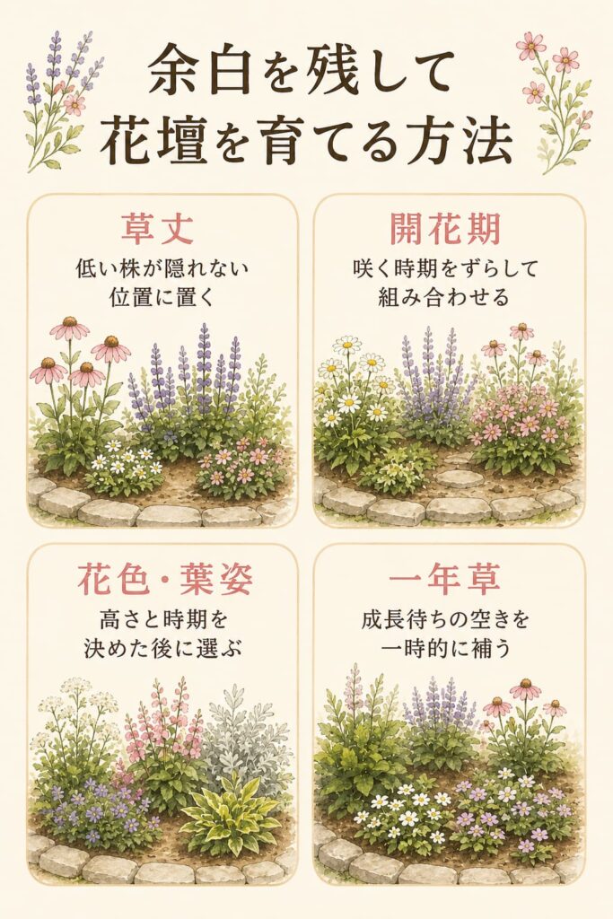 余白を残して花壇を育てる方法