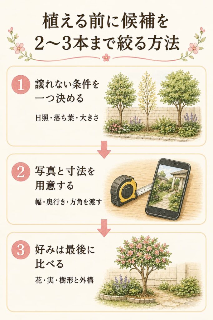 植える前に候補を2〜3本まで絞る方法
