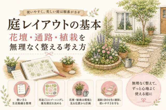 庭のレイアウトを示すイラスト