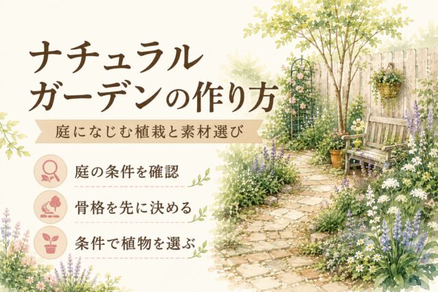 ナチュラルガーデンの基本を伝えるイラスト