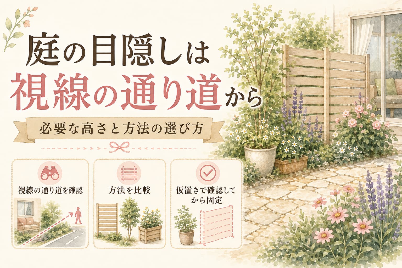 庭の目隠しのイラスト